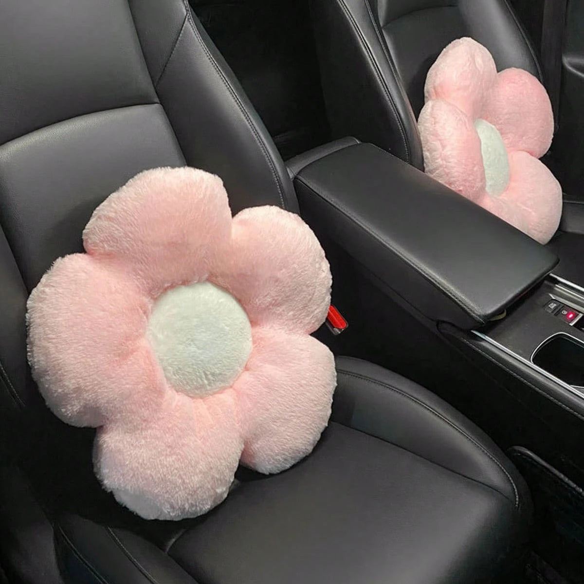 1pc Car Seat Cushion Powder Long Plush Cute Car Universal Seat Cushion Warm Anti Slip Comfortable Car Seat Protective Cover Can Also Be Used As A Chair Cushion(Note The Size