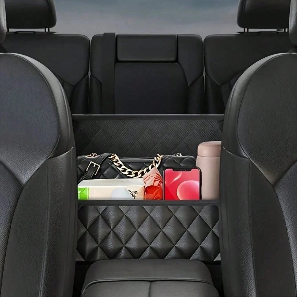 1pc Car Seat-Mounted Organizer- Leather Handbag Fixing Device For Phones, Keys, Wallets & Bottles, Vehicle-Specific Storage