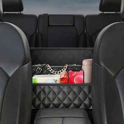 1pc Car Seat-Mounted Organizer- Leather Handbag Fixing Device For Phones, Keys, Wallets & Bottles, Vehicle-Specific Storage