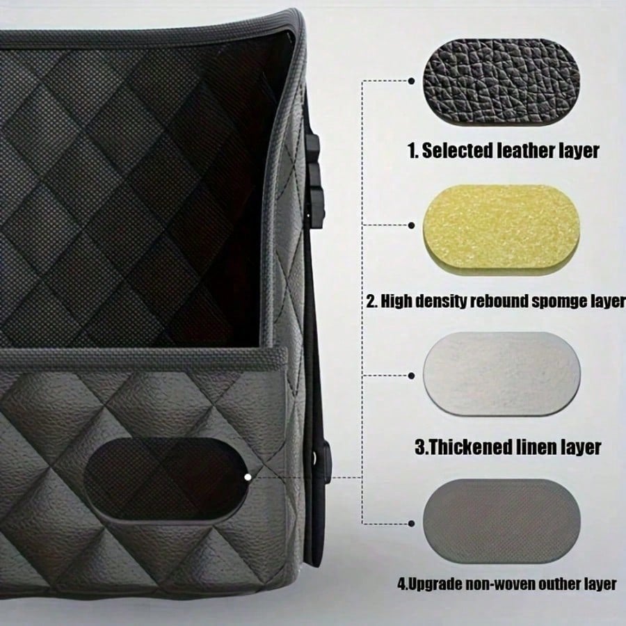 1pc Car Seat-Mounted Organizer- Leather Handbag Fixing Device For Phones, Keys, Wallets & Bottles, Vehicle-Specific Storage