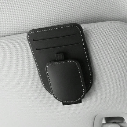 1pc Car Storage Bag, Multifunctional Fashion Glasses Holder, Compact Space-Saving Design, Dual Card Slots, Strong Magnetic Closure, Convenient Access, Practical Car Interior Accessory