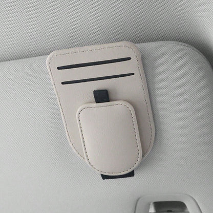 1pc Car Storage Bag, Multifunctional Fashion Glasses Holder, Compact Space-Saving Design, Dual Card Slots, Strong Magnetic Closure, Convenient Access, Practical Car Interior Accessory
