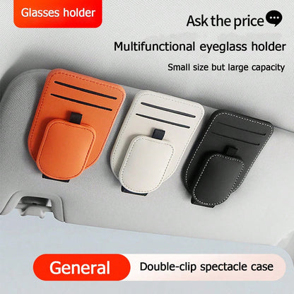 1pc Car Sun Visor Glasses Clip, Multi-Function Card Holder, Car Interior Accessories, Car Glasses Case