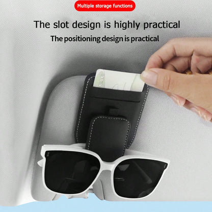 1pc Car Sun Visor Glasses Clip, Multi-Function Card Holder, Car Interior Accessories, Car Glasses Case