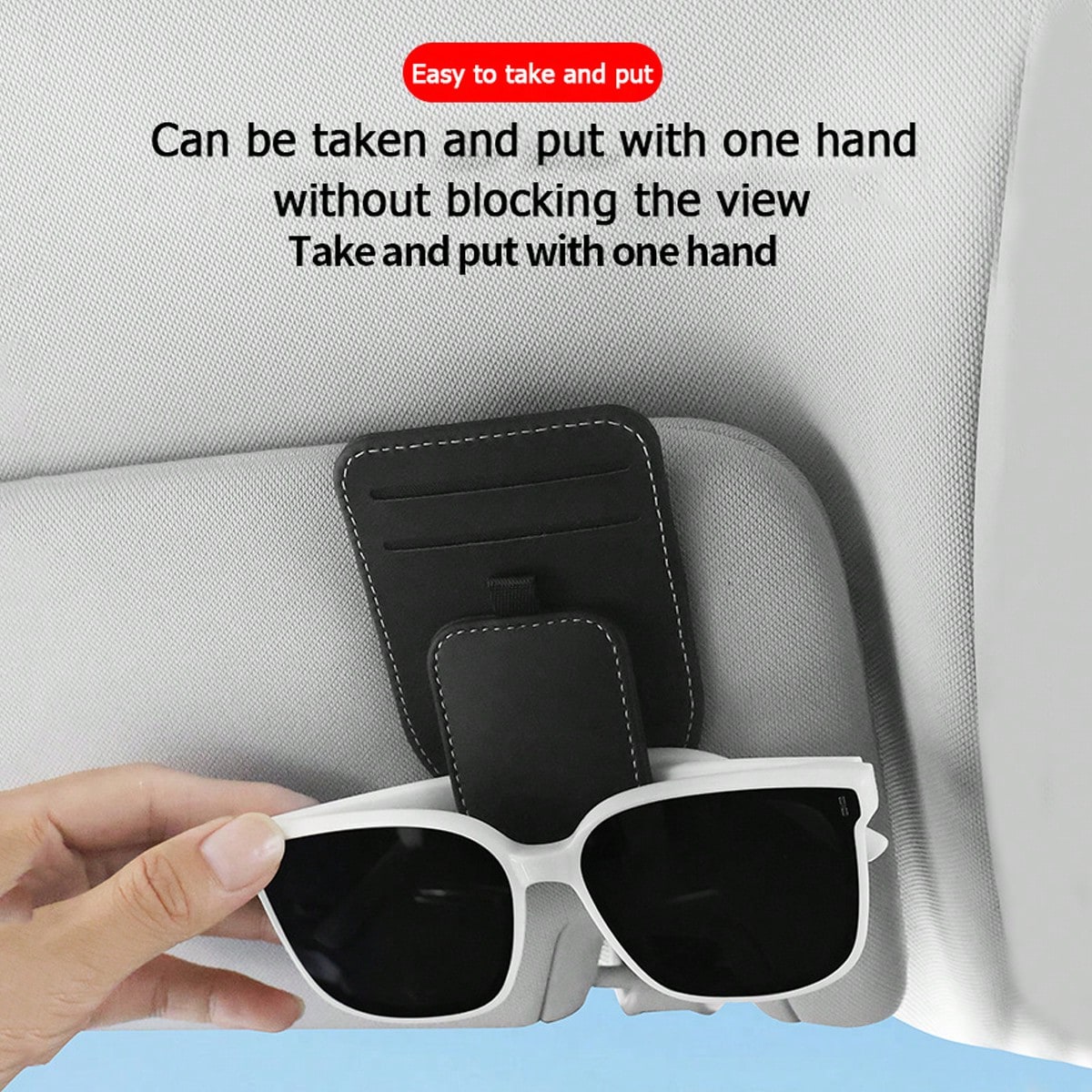 1pc Car Sun Visor Glasses Clip, Multi-Function Card Holder, Car Interior Accessories, Car Glasses Case