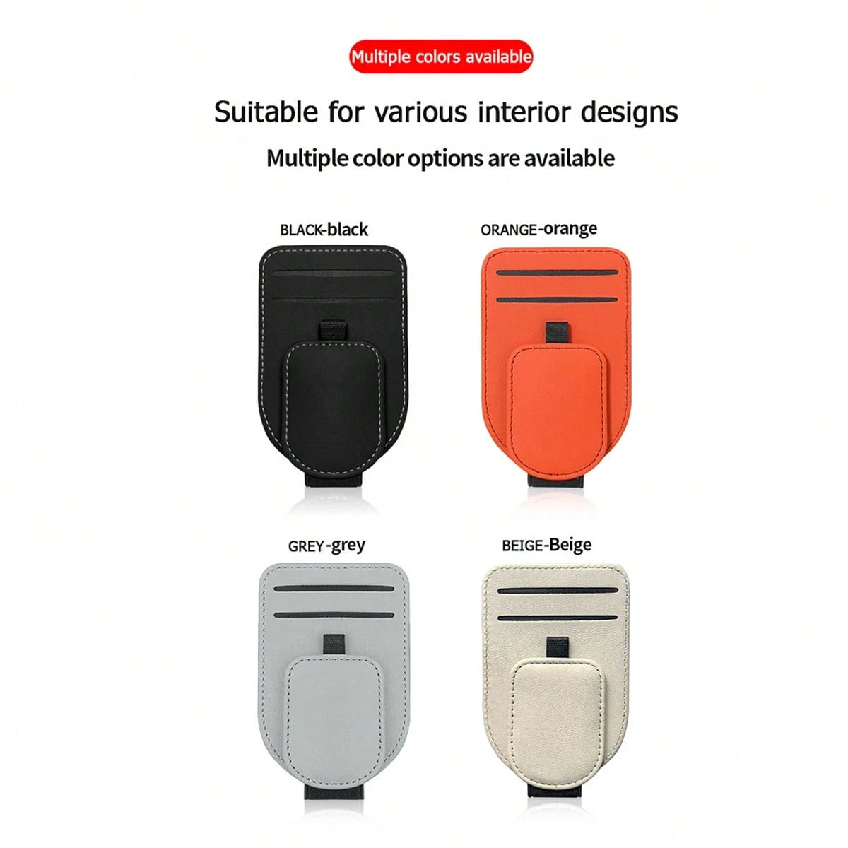 1pc Car Sun Visor Glasses Clip, Multi-Function Card Holder, Car Interior Accessories, Car Glasses Case