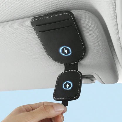 1pc Car Sun Visor Glasses Clip, Multi-Function Card Holder, Car Interior Accessories, Car Glasses Case