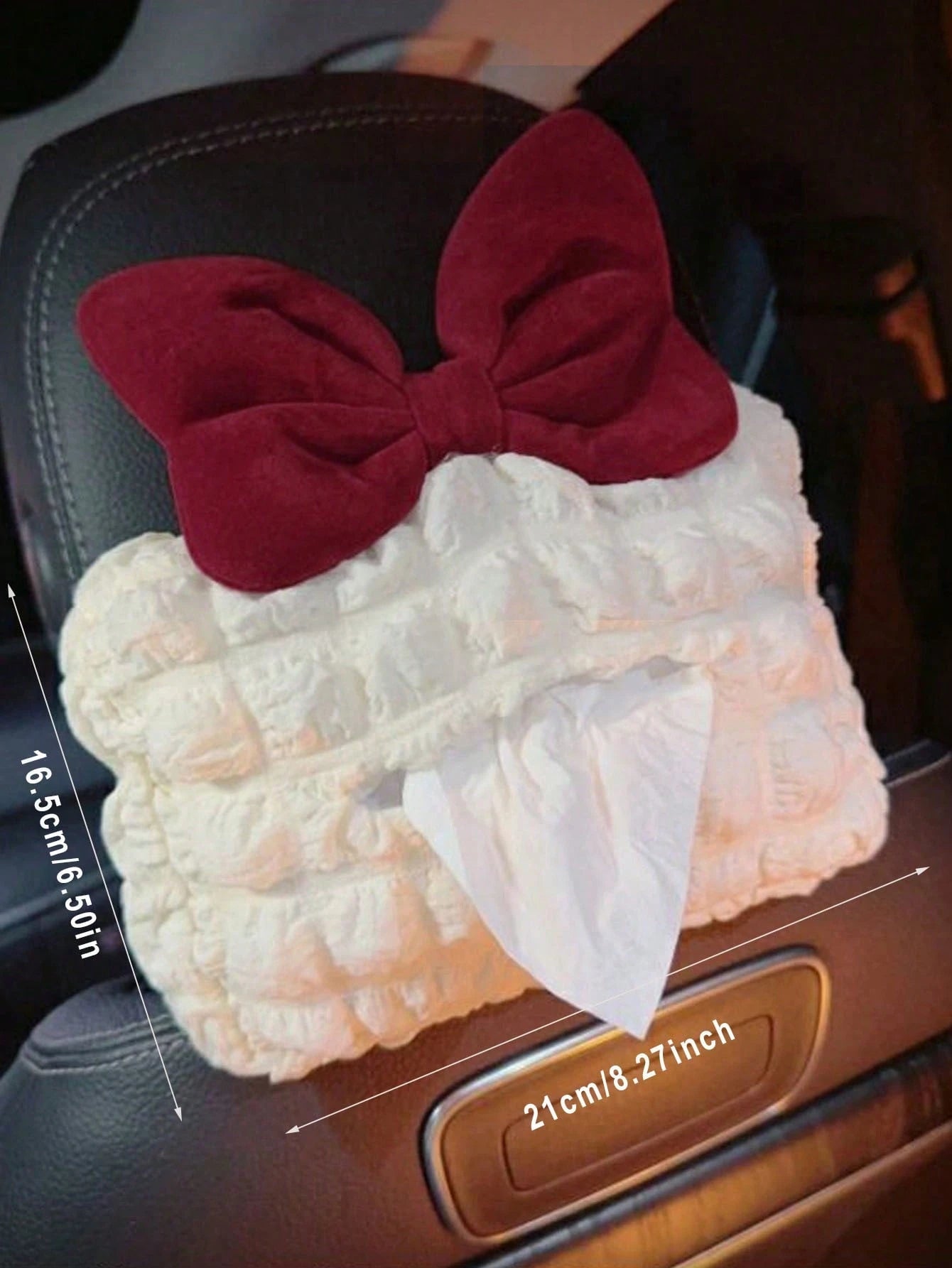 1pc Car Tissue Box Bow Car Tissue Box Car Interior Supplies