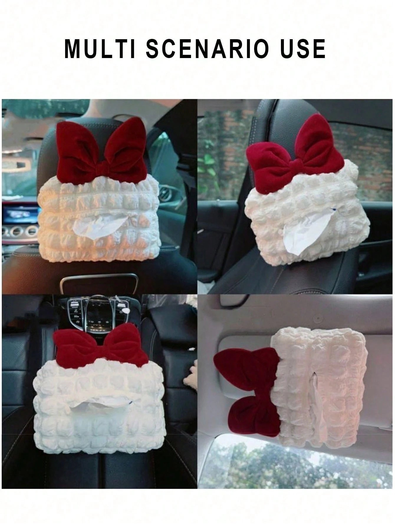 1pc Car Tissue Box Bow Car Tissue Box Car Interior Supplies