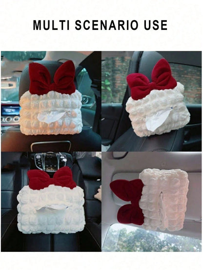 1pc Car Tissue Box Bow Car Tissue Box Car Interior Supplies