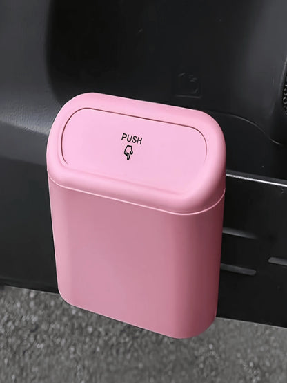 1pc Car Trash Can, Door Mounted Multi-Functional Storage Box, Front Seat Umbrella Holder, With 4 Rolls Trash Bags, Car Interior Accessories