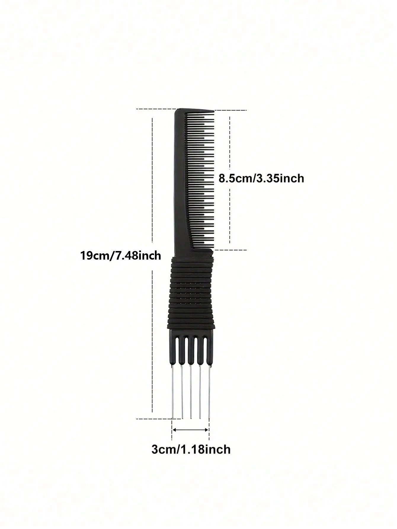 1pc Carbon Fiber Metal Tail Comb, Salon Hairstylist Home Use Tail Comb, Carbon Fiber Comb With Stainless Steel Tail, Hairstyling Tool, Hairstyling Product And Accessory, Suitable For Salon, Beauty, Tr