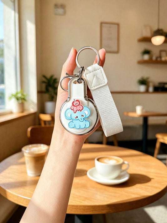1pc Cartoon Acrylic Elephant Keychain With Lanyard, Suitable For BMW Mini Key Cover Countryman Key Case F54 F55 F56 F60 Shell Buckle