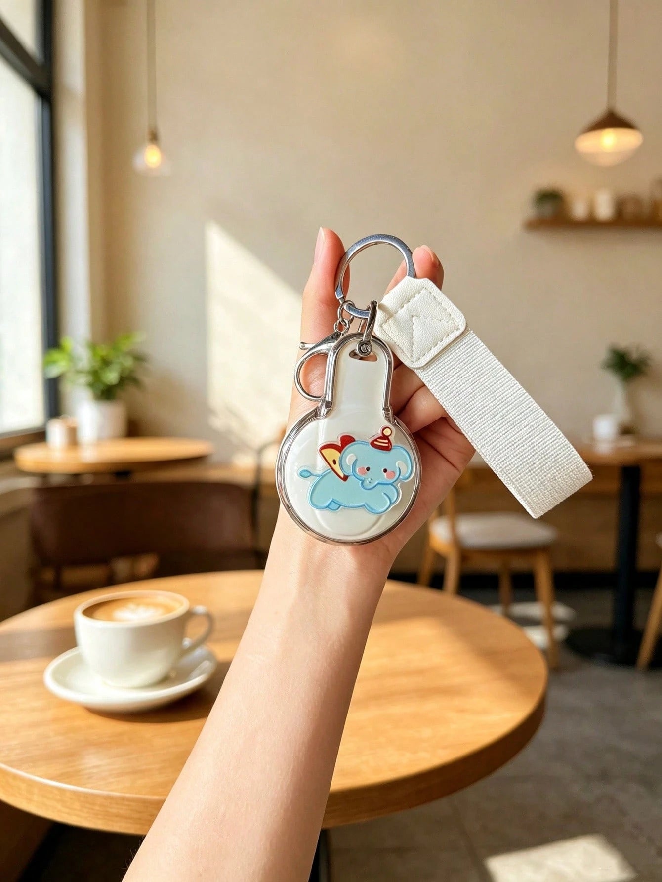 1pc Cartoon Acrylic Elephant Keychain With Lanyard, Suitable For BMW Mini Key Cover Countryman Key Case F54 F55 F56 F60 Shell Buckle