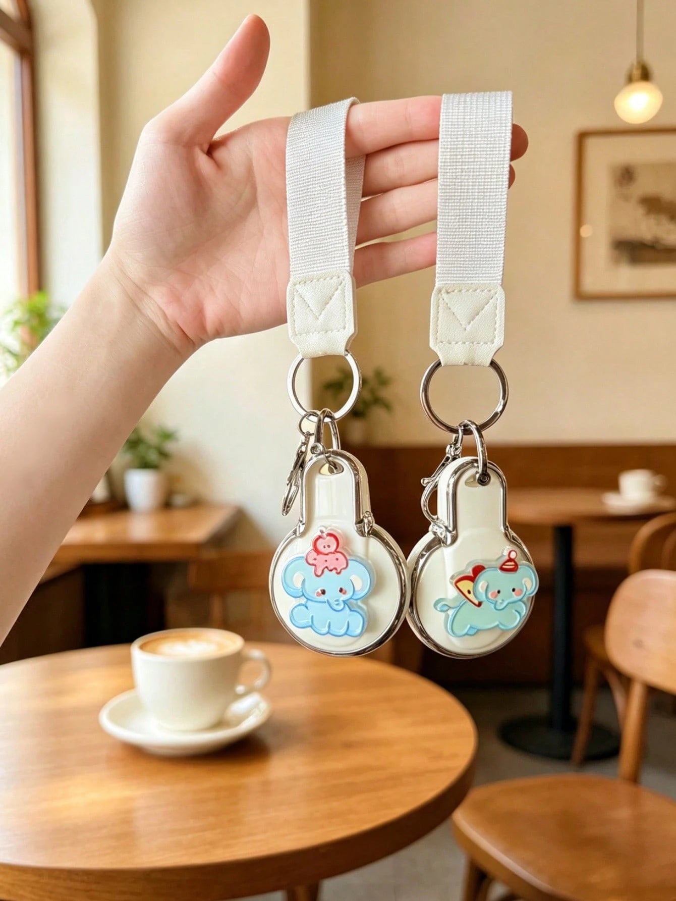 1pc Cartoon Acrylic Elephant Keychain With Lanyard, Suitable For BMW Mini Key Cover Countryman Key Case F54 F55 F56 F60 Shell Buckle