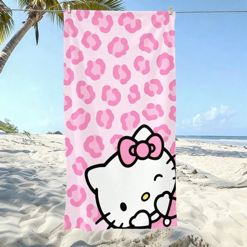 1pc Cartoon Print Towel- Cute Pattern Beach Towel: Summer Essential! This Towel Is Versatile And Can Be Used As A Hand Towel, Bath Towel, Or Beach Towel. Made From Soft, Comfortable And Quick-Drying