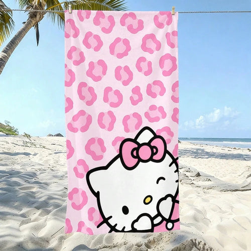 1pc Cartoon Print Towel- Cute Pattern Beach Towel: Summer Essential! This Towel Is Versatile And Can Be Used As A Hand Towel, Bath Towel, Or Beach Towel. Made From Soft, Comfortable And Quick-Drying