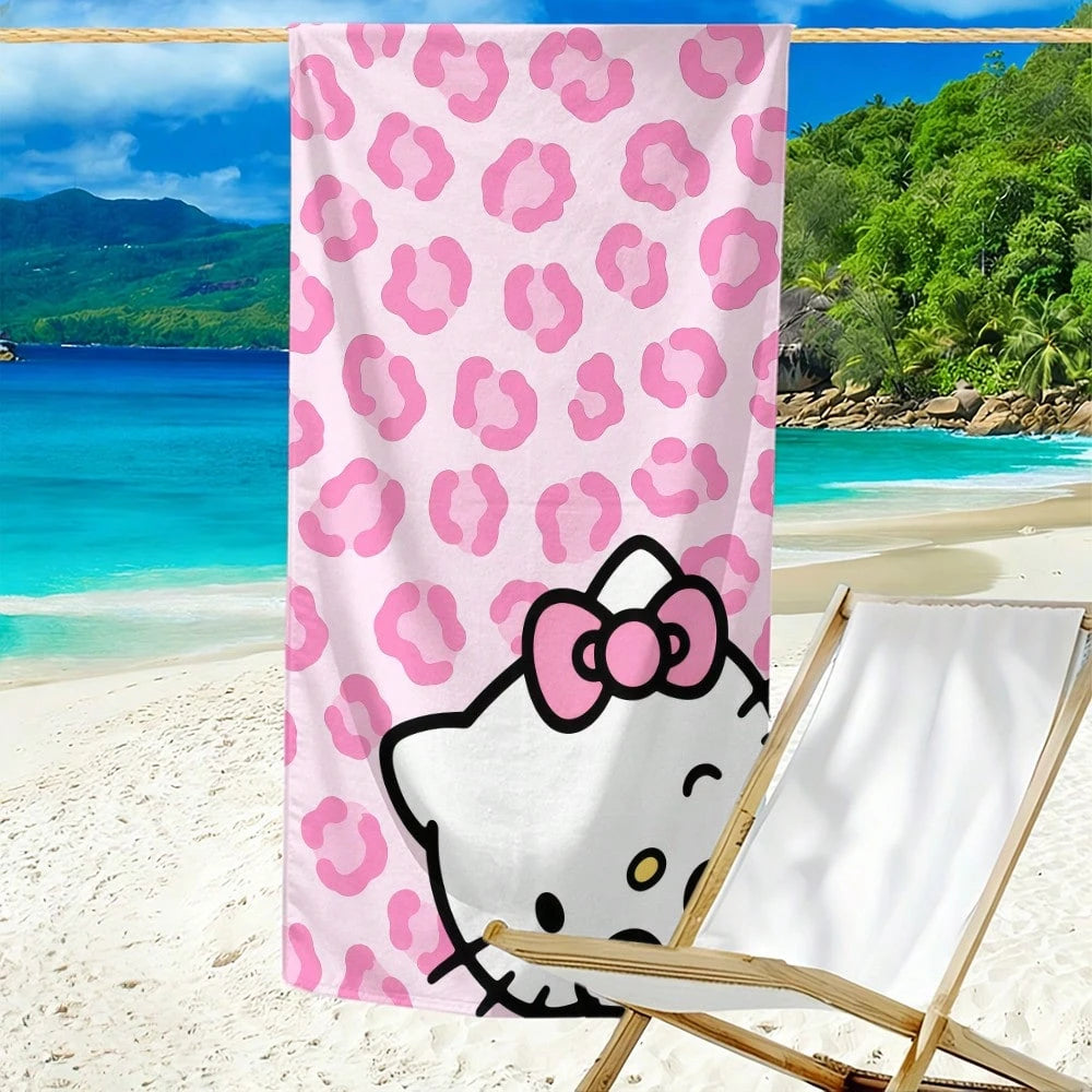 1pc Cartoon Print Towel- Cute Pattern Beach Towel: Summer Essential! This Towel Is Versatile And Can Be Used As A Hand Towel, Bath Towel, Or Beach Towel. Made From Soft, Comfortable And Quick-Drying