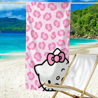 1pc Cartoon Print Towel- Cute Pattern Beach Towel: Summer Essential! This Towel Is Versatile And Can Be Used As A Hand Towel, Bath Towel, Or Beach Towel. Made From Soft, Comfortable And Quick-Drying