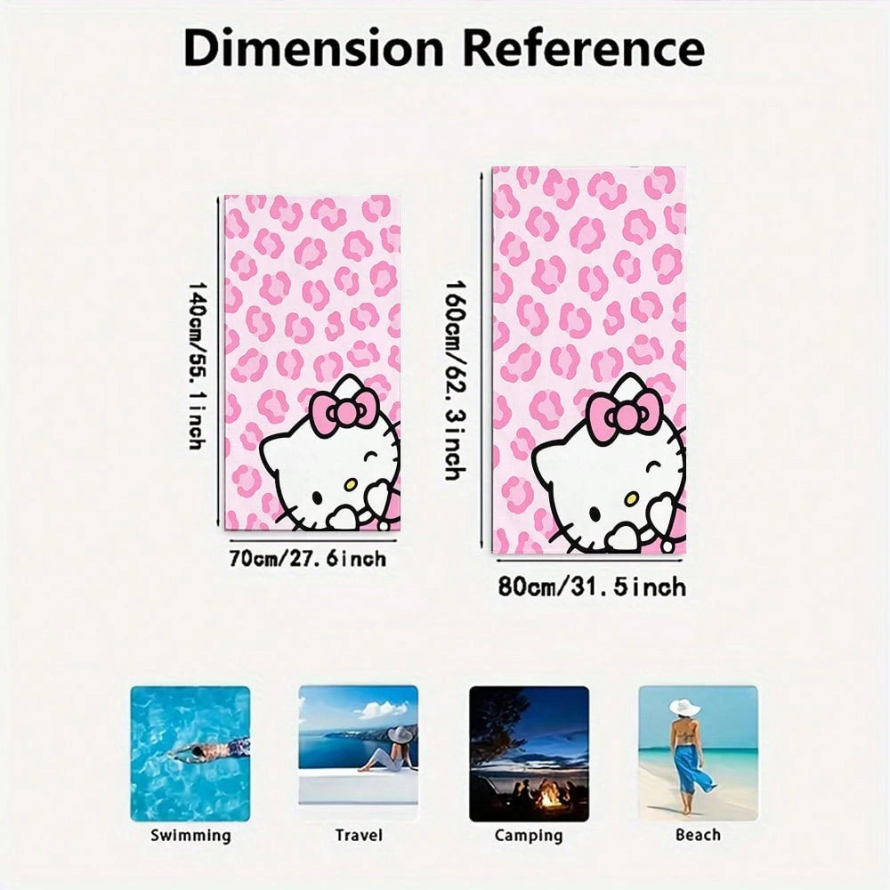 1pc Cartoon Print Towel- Cute Pattern Beach Towel: Summer Essential! This Towel Is Versatile And Can Be Used As A Hand Towel, Bath Towel, Or Beach Towel. Made From Soft, Comfortable And Quick-Drying