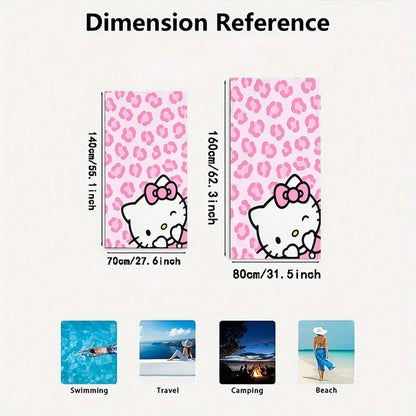 1pc Cartoon Print Towel- Cute Pattern Beach Towel: Summer Essential! This Towel Is Versatile And Can Be Used As A Hand Towel, Bath Towel, Or Beach Towel. Made From Soft, Comfortable And Quick-Drying
