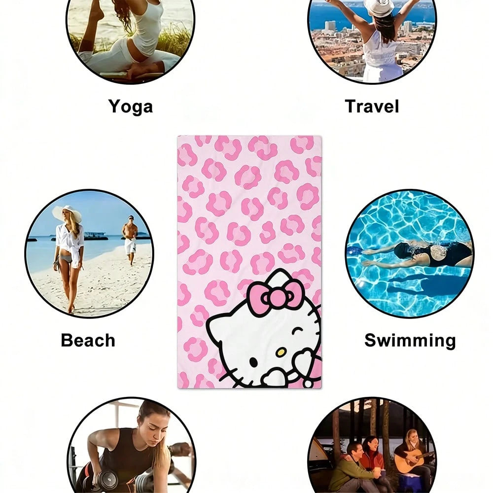 1pc Cartoon Print Towel- Cute Pattern Beach Towel: Summer Essential! This Towel Is Versatile And Can Be Used As A Hand Towel, Bath Towel, Or Beach Towel. Made From Soft, Comfortable And Quick-Drying