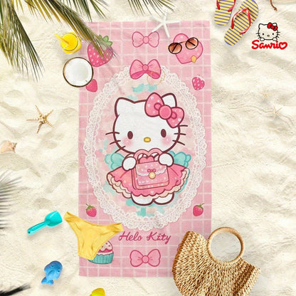 1pc Cartoon Print Towel- Cute Pattern Beach Towel: Summer Essential! This Towel Is Versatile And Can Be Used As A Hand Towel, Bath Towel, Or Beach Towel. Made From Soft, Comfortable And Quick-Drying