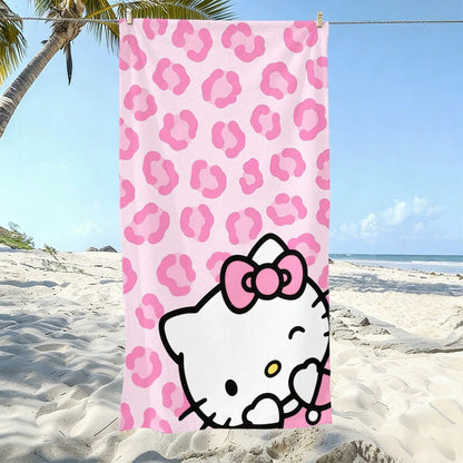 1pc Cartoon Print Towel- Cute Pattern Beach Towel: Summer Essential! This Towel Is Versatile And Can Be Used As A Hand Towel, Bath Towel, Or Beach Towel. Made From Soft, Comfortable And Quick-Drying