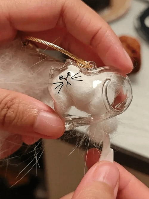 1pc Cat Hair Collector Keychain, Suitable For Commemorating Cat/Dog Hair, Pet Hair Memorial, Keychain, Backpack, Schoolbag, Phone Chain