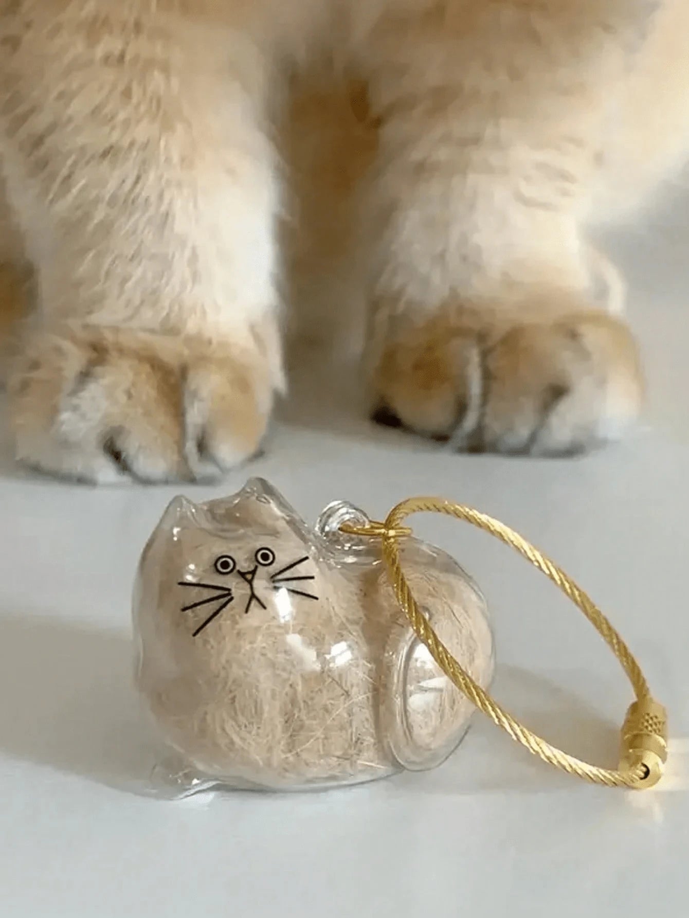 1pc Cat Hair Collector Keychain, Suitable For Commemorating Cat/Dog Hair, Pet Hair Memorial, Keychain, Backpack, Schoolbag, Phone Chain