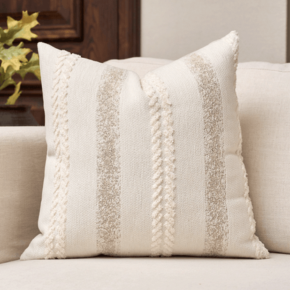 1pc Chenille Striped Decorative Pillow Cover, No Pillow Insert Included, Super Soft Modern Decor Cushion Cover For Sofa, Suitable For All Seasons, Also Can Be Used As A Gift.