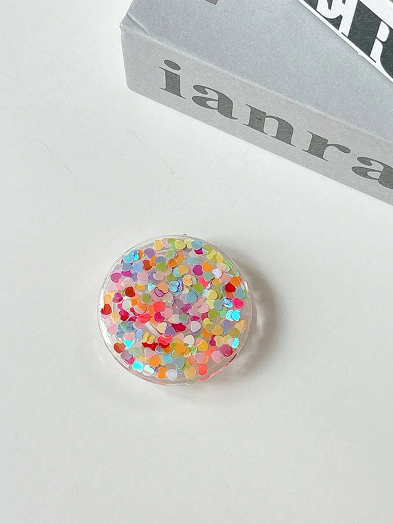 1pc Colorful Sequin Phone Grip Stand, Adhesive Minimalist Phone Grip Holder, Foldable Colorful Sequin Phone Grip Stand, Compatible With Apple & Android Phones, Birthday Gift For Family & Friends, Expa