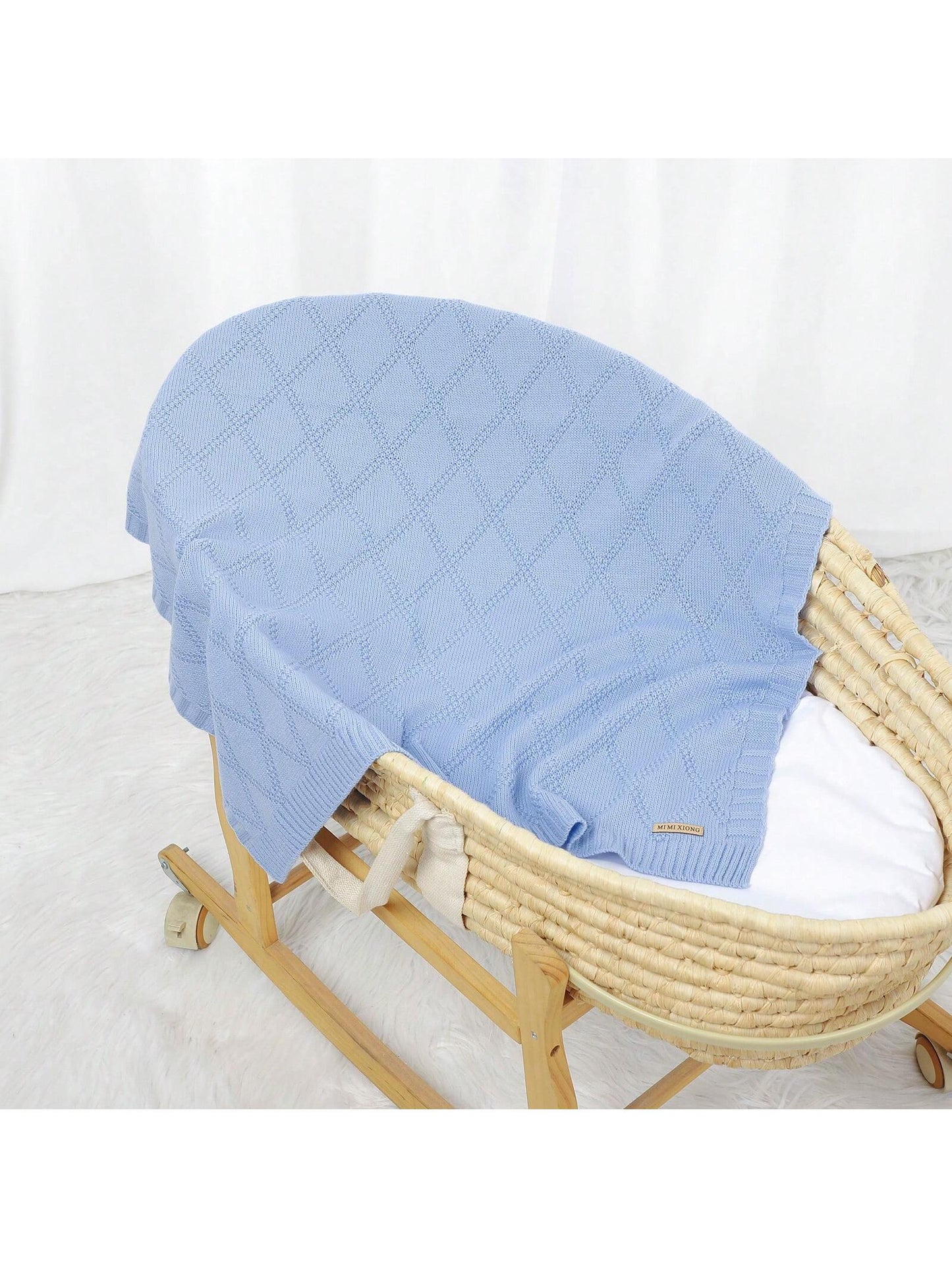 1pc Comfortable And Simple Knitted Baby Blanket, All Seasons Love Valentine