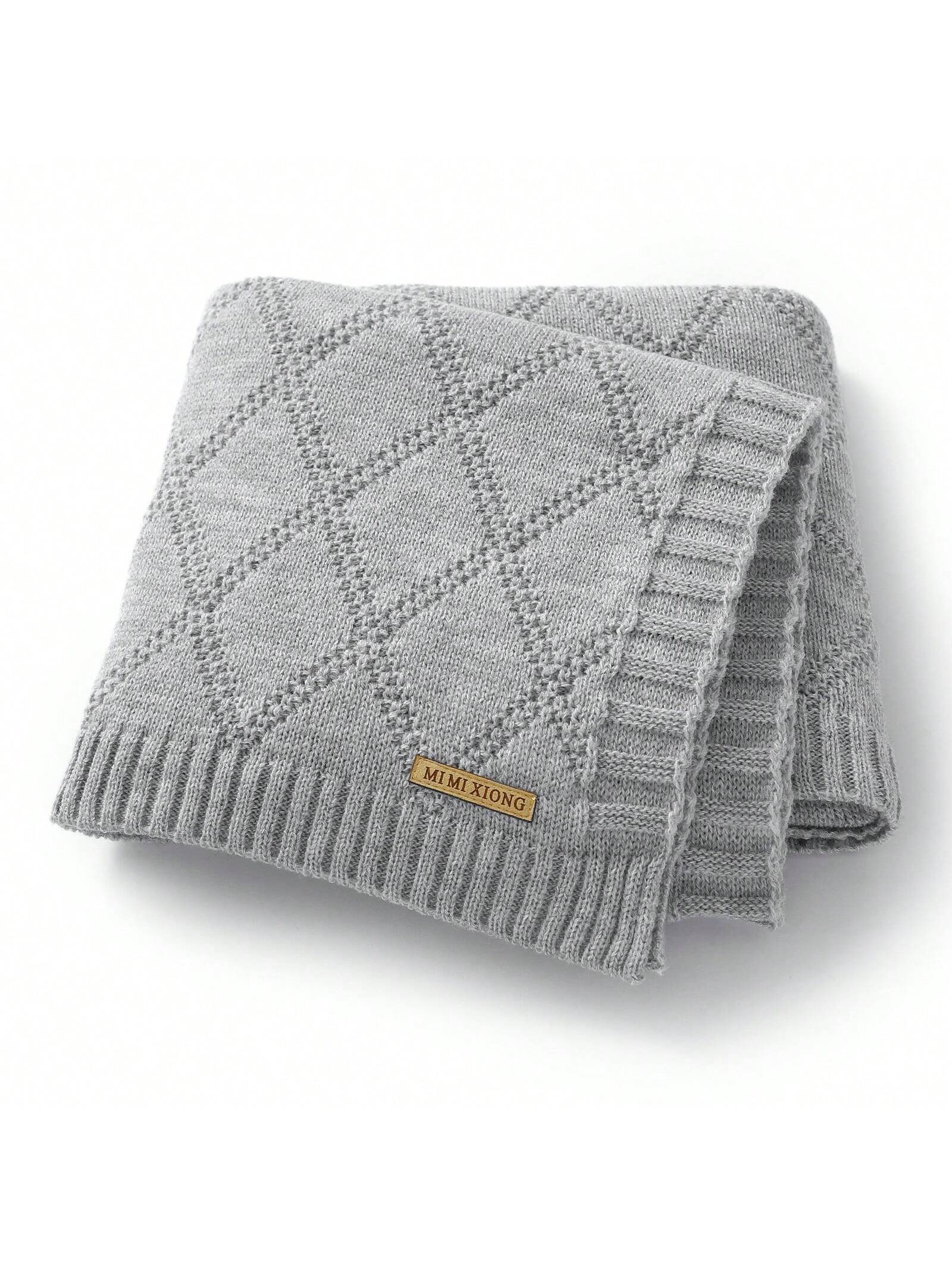 1pc Comfortable And Simple Knitted Baby Blanket, All Seasons Love Valentine