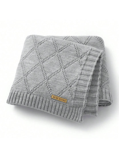 1pc Comfortable And Simple Knitted Baby Blanket, All Seasons Love Valentine