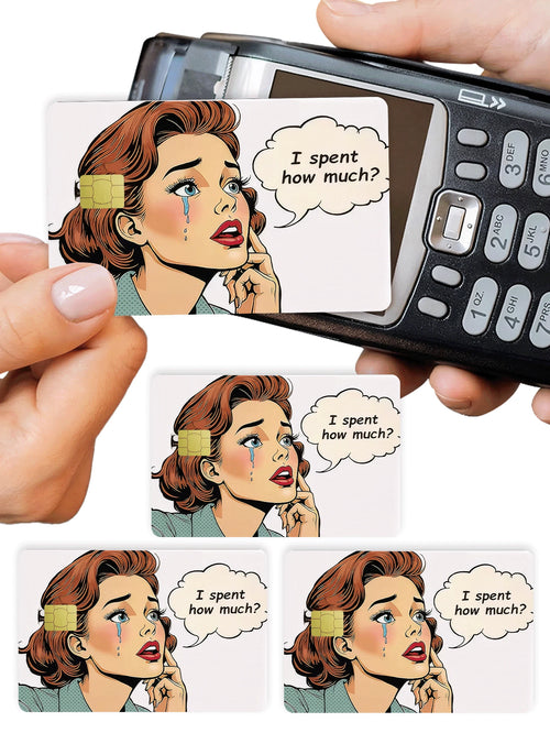 1pc Crying Girl Official Credit Card Sticker Privacy Protection Card Skin, Personalized Cartoon Holiday Gift PVC Material Anti-Fingerprint Anti-Scratch Wear-Resistant Card Sleeve, Suitable For Couples