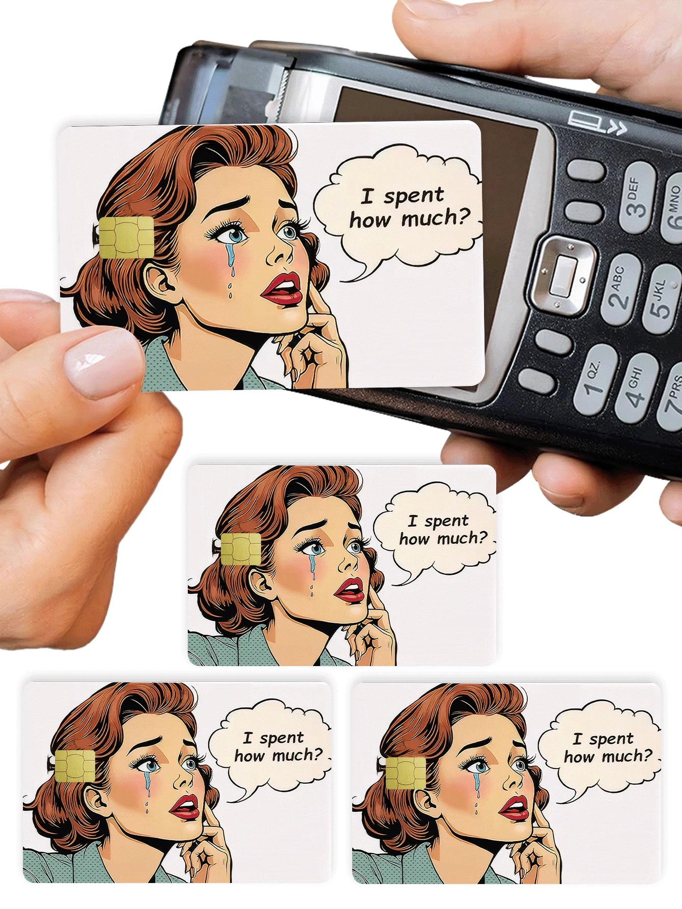 1pc Crying Girl Official Credit Card Sticker Privacy Protection Card Skin, Personalized Cartoon Holiday Gift PVC Material Anti-Fingerprint Anti-Scratch Wear-Resistant Card Sleeve, Suitable For Couples