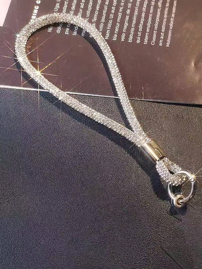 1pc Crystal Rhinestone Wrist Lanyard, High-End Luxury Rhinestone Hanging Decoration, Fashionable Short Strap Phone Case Lanyard, Anti-Lost Camera Chain