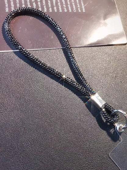 1pc Crystal Rhinestone Wrist Lanyard, High-End Luxury Rhinestone Hanging Decoration, Fashionable Short Strap Phone Case Lanyard, Anti-Lost Camera Chain