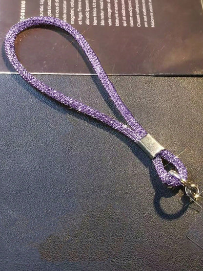 1pc Crystal Rhinestone Wrist Lanyard, High-End Luxury Rhinestone Hanging Decoration, Fashionable Short Strap Phone Case Lanyard, Anti-Lost Camera Chain