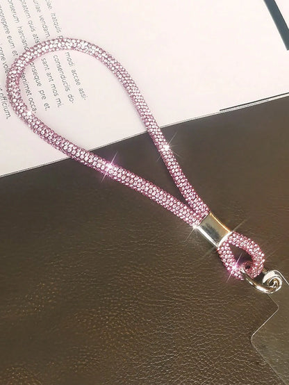 1pc Crystal Rhinestone Wrist Lanyard, High-End Luxury Rhinestone Hanging Decoration, Fashionable Short Strap Phone Case Lanyard, Anti-Lost Camera Chain