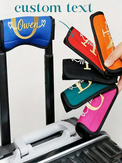 1pc Custom Name Luggage Handle Wrap, Personalized Suitcase Handle Wraps With Embroidery Text, Personalized Luggage Handle Wraps For Suitcas