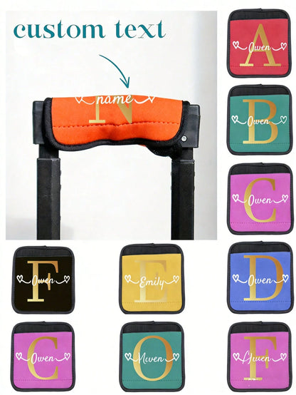 1pc Custom Name Luggage Handle Wrap, Personalized Suitcase Handle Wraps With Embroidery Text, Personalized Luggage Handle Wraps For Suitcas