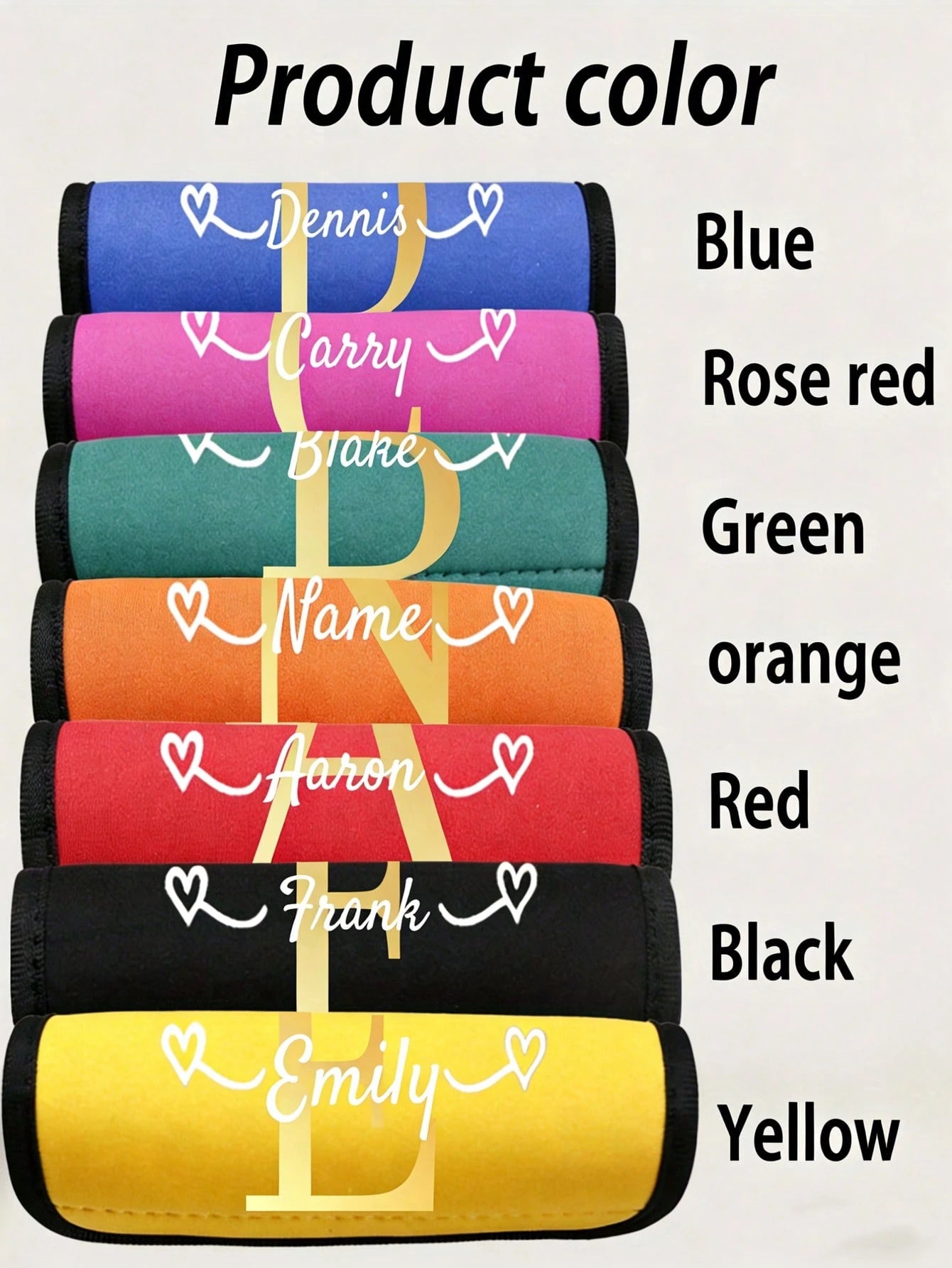 1pc Custom Name Luggage Handle Wrap, Personalized Suitcase Handle Wraps With Embroidery Text, Personalized Luggage Handle Wraps For Suitcas