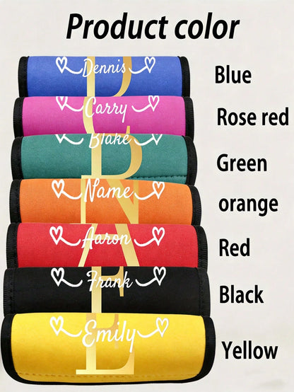 1pc Custom Name Luggage Handle Wrap, Personalized Suitcase Handle Wraps With Embroidery Text, Personalized Luggage Handle Wraps For Suitcas