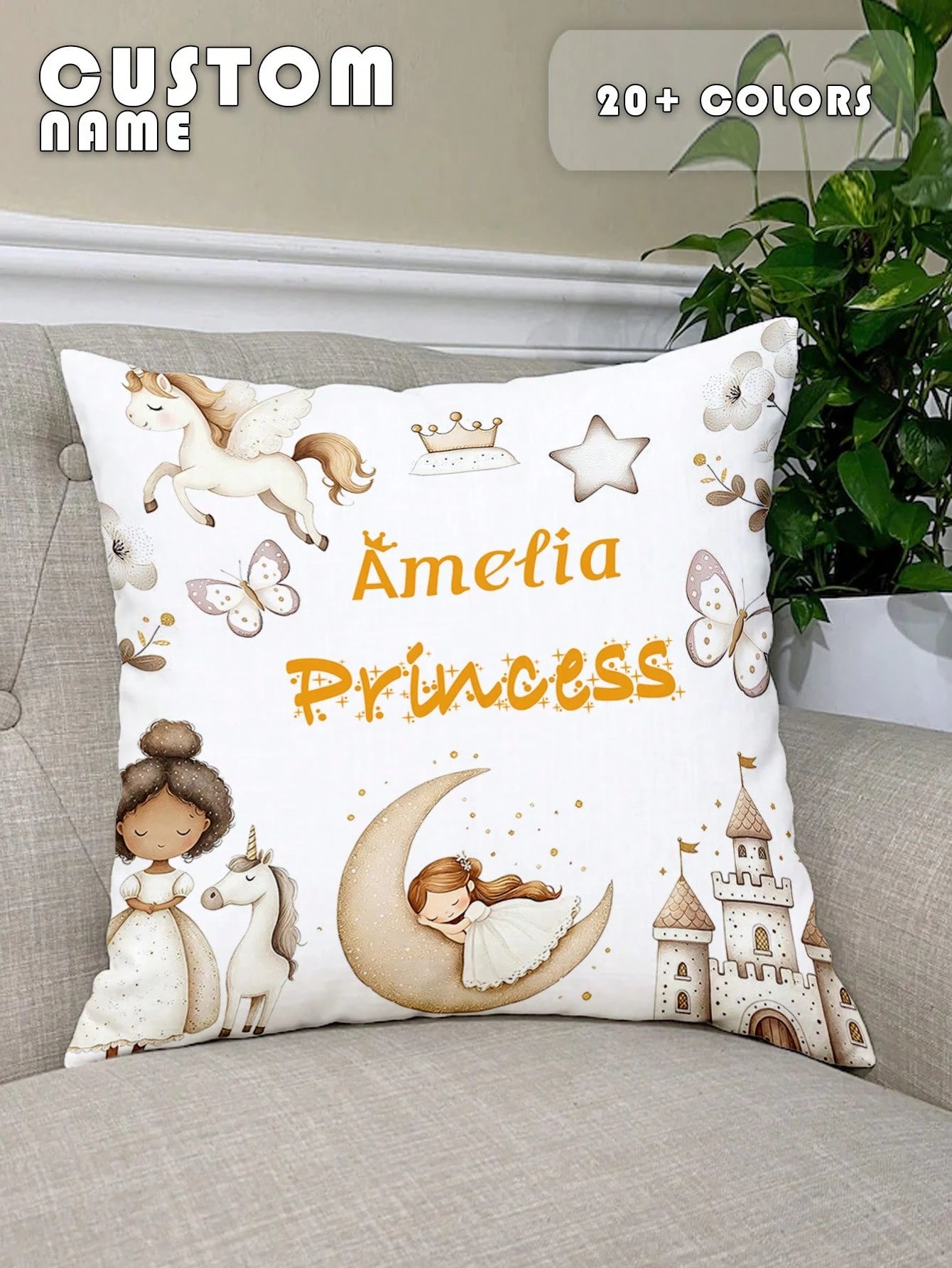 1pc Customizable Personalized Text Print Double-Sided Pillow Case, Suitable For Holiday Gifts, DIY Pattern Pillow Case, For Family, Friends And Yourself