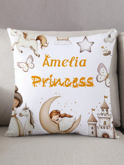 1pc Customizable Personalized Text Print Double-Sided Pillow Case, Suitable For Holiday Gifts, DIY Pattern Pillow Case, For Family, Friends And Yourself