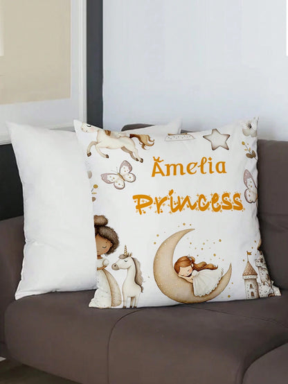 1pc Customizable Personalized Text Print Double-Sided Pillow Case, Suitable For Holiday Gifts, DIY Pattern Pillow Case, For Family, Friends And Yourself