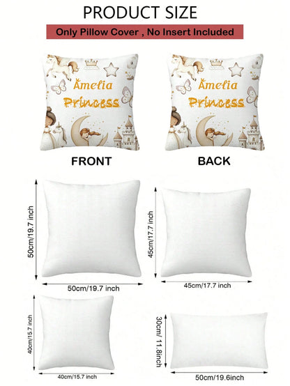 1pc Customizable Personalized Text Print Double-Sided Pillow Case, Suitable For Holiday Gifts, DIY Pattern Pillow Case, For Family, Friends And Yourself