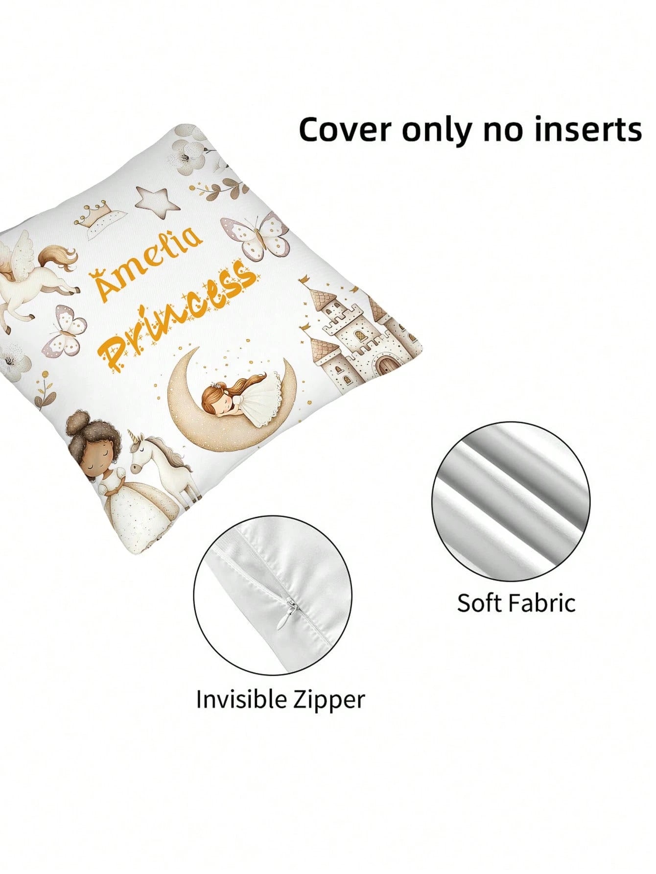1pc Customizable Personalized Text Print Double-Sided Pillow Case, Suitable For Holiday Gifts, DIY Pattern Pillow Case, For Family, Friends And Yourself